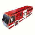 Fire Truck Bank with pre-printed stock grahics